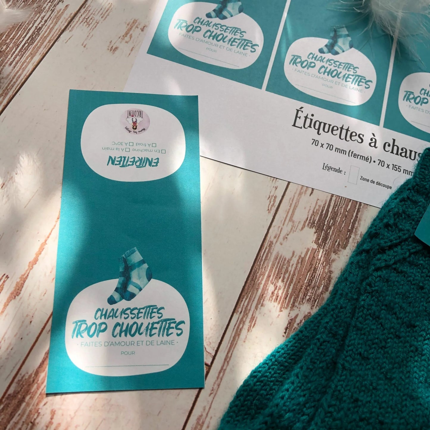 Etiquettes pour vos chaussettes Trop Chouettes