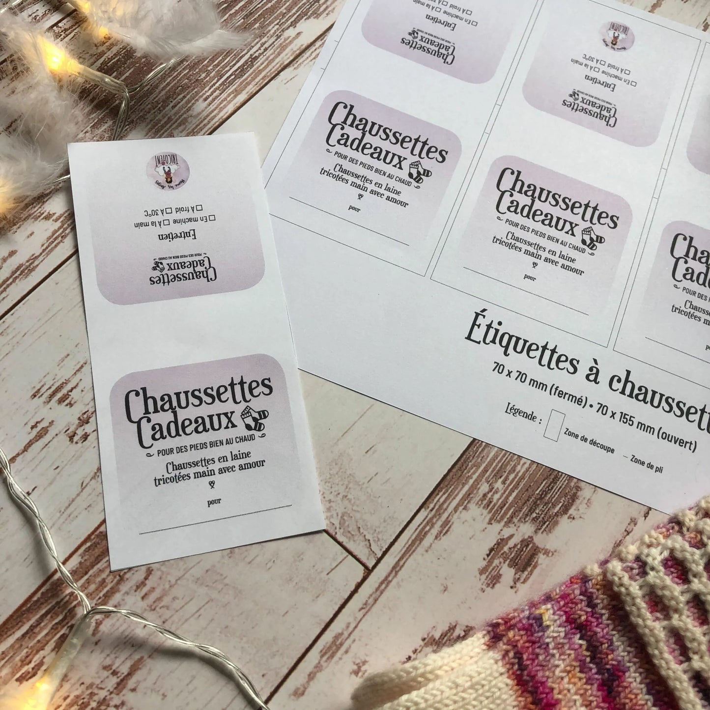 Etiquettes pour vos chaussettes "Même les Anges Tricotent"